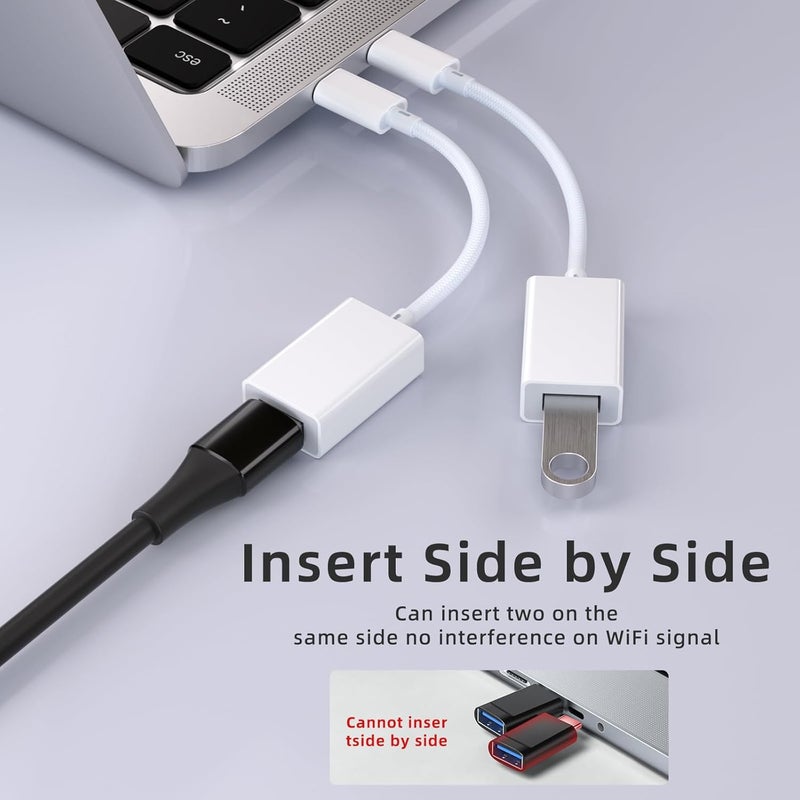 MAXAUX USB C to USB 3.0 Adapter [2 Pack], USB C Male to USB Female OTG Cable Thunderbolt3 to USB Adapter Compatible with MacBook Pro/Air, iPhone 17 Pro Max/17 Plus/17/16/15, Galaxy S24/S23/S22/S21 - Image 2